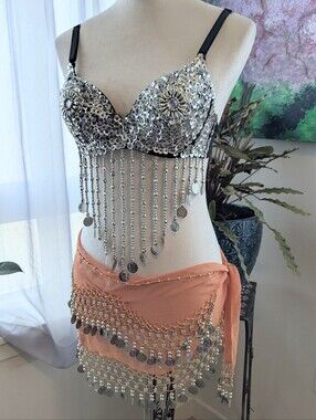 Belly Dancing Bra And Scarf Set.